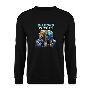 DIAMONDS ELEPHANT DIAMOND PAINTING - Unisex Sweatshirt - black - Front - Alina (178cm) & Michal (187cm)
