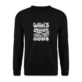Musical Liebhaber Bühne Tech Crew Götter - Unisex Pullover - Schwarz - Vorne - Alina (178cm) & Michal (187cm)