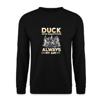 Duck hunters shoot heavier loads flag - Unisex Sweatshirt - black - Front - Alina (178cm) & Michal (187cm)