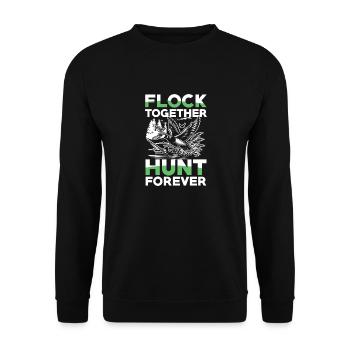 Duck hunters shoot heavier loads flag - Unisex Sweatshirt - black - Front - Alina (178cm) & Michal (187cm)