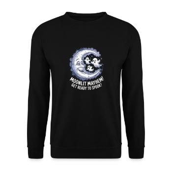 Moonlight Chaos Ghosts Ready for Haunting - Unisex Sweatshirt - black - Front - Alina (178cm) & Michal (187cm)
