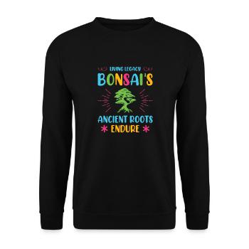 Bonsai Tree - Unisex Pullover - Schwarz - Vorne - Alina (178cm) & Michal (187cm)