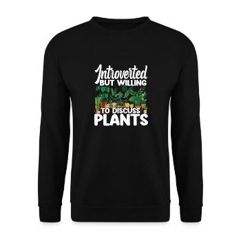 Plant Lover Gardening Introverted - Unisex Pullover - Schwarz - Vorne - Alina (178cm) & Michal (187cm)