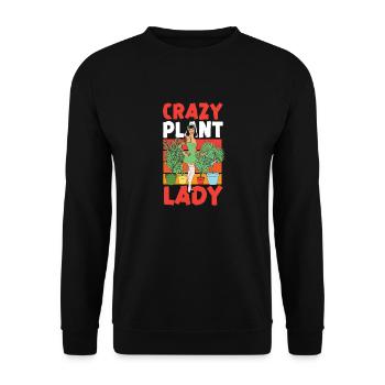 Plant Lover Gardening Crazy Plant - Unisex Pullover - Schwarz - Vorne - Alina (178cm) & Michal (187cm)