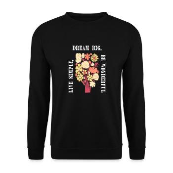 Dream big Boho Flower Floral Floral Summer Vibes - Unisex Sweatshirt - black - Front - Alina (178cm) & Michal (187cm)