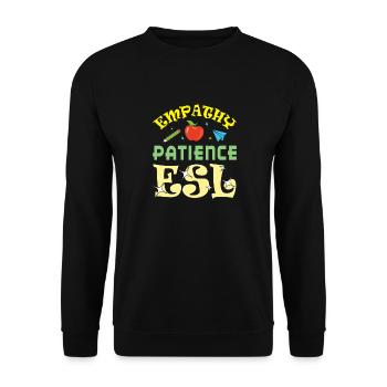 ESL-Lehrer ESL Unterricht - Unisex Pullover - Schwarz - Vorne - Alina (178cm) & Michal (187cm)