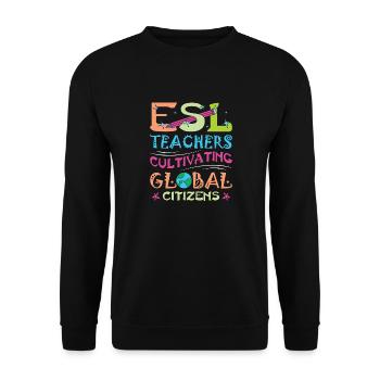 ESL-Lehrer ESL Unterricht - Unisex Pullover - Schwarz - Vorne - Alina (178cm) & Michal (187cm)