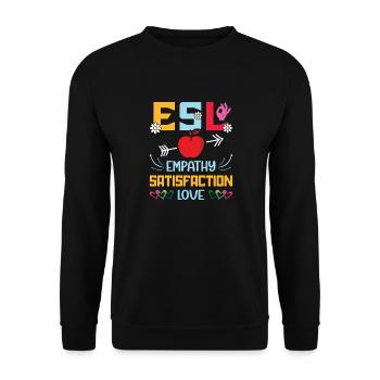 ESL-Lehrer ESL Unterricht - Unisex Pullover - Schwarz - Vorne - Alina (178cm) & Michal (187cm)
