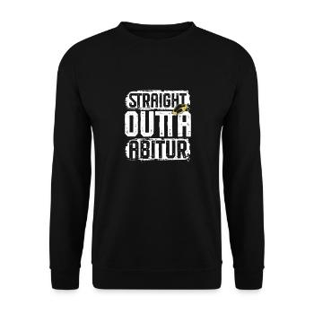 Abitur STRAIGHT OUTTA ABITUR Lustiges - Unisex Pullover - Schwarz - Vorne - Alina (178cm) & Michal (187cm)