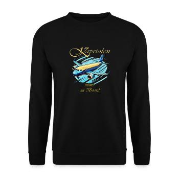 AIRPLANE Capers always on board - Unisex Sweatshirt - black - Front - Alina (178cm) & Michal (187cm)