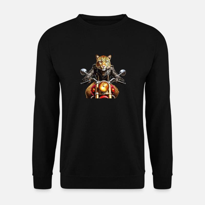 MOTORCYCLE LEOPARD - Unisex Sweatshirt - black