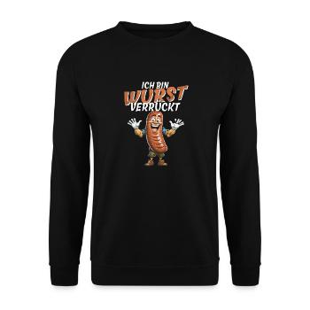 I'M SAUSAGE CRAZY - Unisex Sweatshirt - black - Front - Alina (178cm) & Michal (187cm)
