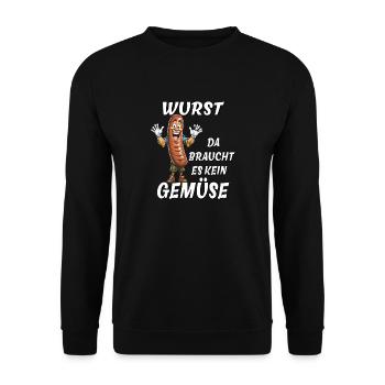 SAUSAGE THERE IS NO NEED FOR VEGETABLES - Unisex Sweatshirt - black - Front - Alina (178cm) & Michal (187cm)