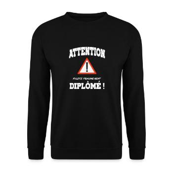 cadeau parfait, idéal pour un jeune conducteur - Sweat-shirt Unisexe - noir - Devant - Alina (178cm) & Michal (187cm)