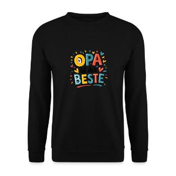 Grandpa is the best with hearts and colors for - Unisex Sweatshirt - black - Front - Alina (178cm) & Michal (187cm)