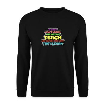 Autismus-Bewusstsein SPED Lehrer lernen - Unisex Pullover - Schwarz - Vorne - Alina (178cm) & Michal (187cm)