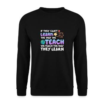 Autismus-Bewusstsein SPED Lehrer lernen - Unisex Pullover - Schwarz - Vorne - Alina (178cm) & Michal (187cm)