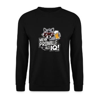 More alcohol than IQ Drinking beer alcohol party What - Unisex Sweatshirt - black - Front - Alina (178cm) & Michal (187cm)
