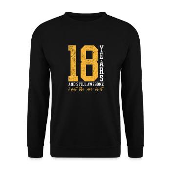 18 Years Birthday Gift Kids Boy Girl - Unisex Sweatshirt - black - Front - Alina (178cm) & Michal (187cm)