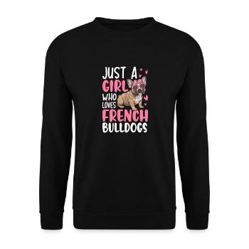 Juste une fille qui aime les bouledogues français - Sweat-shirt Unisexe - noir - Devant - Alina (178cm) & Michal (187cm)