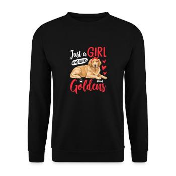 Just A Girl Who Loves Goldens - Unisex Sweatshirt - black - Front - Alina (178cm) & Michal (187cm)