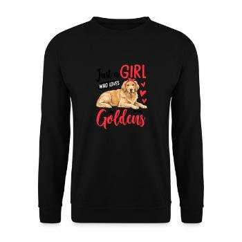 Just A Girl Who Loves Goldens - Unisex Sweatshirt - black - Front - Alina (178cm) & Michal (187cm)