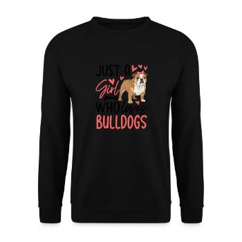 Juste une fille qui aime les bouledogues - Sweat-shirt Unisexe - noir - Devant - Alina (178cm) & Michal (187cm)