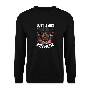 Just A Girl Who Loves Rottweiler - Unisex Sweatshirt - black - Front - Alina (178cm) & Michal (187cm)