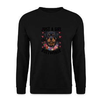 Just A Girl Who Loves Rottweiler - Unisex Sweatshirt - black - Front - Alina (178cm) & Michal (187cm)