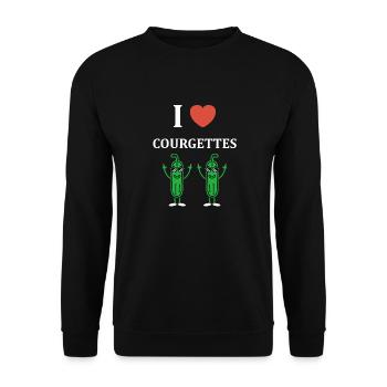 Zucchini-Humor - Unisex Pullover - Schwarz - Vorne - Alina (178cm) & Michal (187cm)