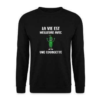 Zucchini-Humor - Unisex Pullover - Schwarz - Vorne - Alina (178cm) & Michal (187cm)