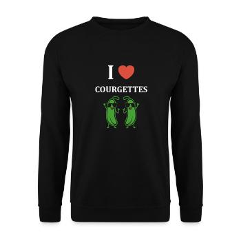 Zucchini-Humor - Unisex Pullover - Schwarz - Vorne - Alina (178cm) & Michal (187cm)