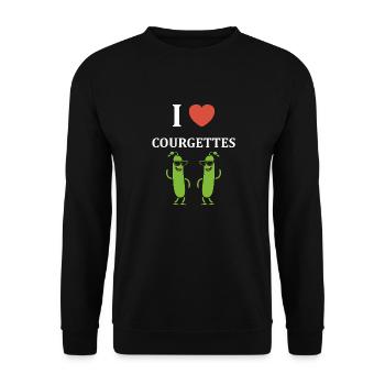 Zucchini-Humor - Unisex Pullover - Schwarz - Vorne - Alina (178cm) & Michal (187cm)