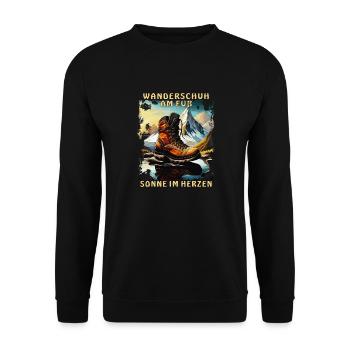 HIKING SHOE ON THE FOOT SUN IN THE HEART - Unisex Sweatshirt - black - Front - Alina (178cm) & Michal (187cm)