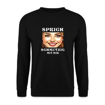 LA FEMME SOURIT, ME PARLE SALE - Sweat-shirt Unisexe - noir - Devant - Alina (178cm) & Michal (187cm)