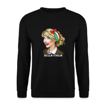 FRAU ITALIEN BELLA ITALIA - Unisex Pullover - Schwarz - Vorne - Alina (178cm) & Michal (187cm)