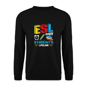 ESL-Lehrer ESL Unterricht - Unisex Pullover - Schwarz - Vorne - Alina (178cm) & Michal (187cm)