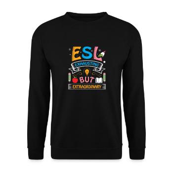 ESL-Lehrer ESL Unterricht - Unisex Pullover - Schwarz - Vorne - Alina (178cm) & Michal (187cm)