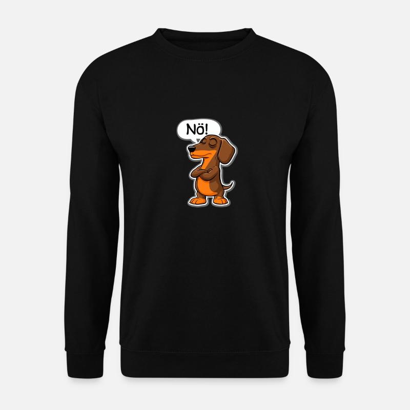 Dackel Nö – Charmanter Ausdruck für Dackel - Unisex Pullover - Schwarz