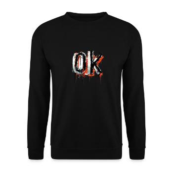 Expressive Ok Graffiti Design in White and - Unisex Sweatshirt - black - Front - Alina (178cm) & Michal (187cm)