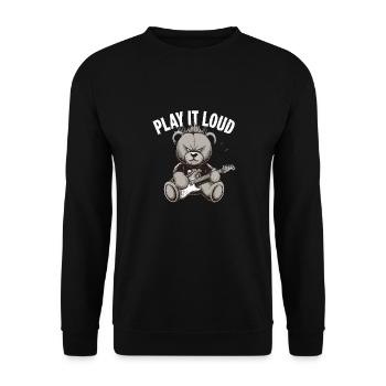 Heavy Metal Bär, Spiel Es Laut: Musikliebhaber - Unisex Pullover - Schwarz - Vorne - Alina (178cm) & Michal (187cm)