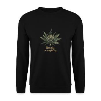 ARTISCHOCKEN, SCHÖNHEIT IN DER EINFACHHEIT - Unisex Pullover - Schwarz - Vorne - Alina (178cm) & Michal (187cm)