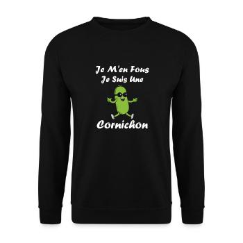 Humour Cornichon - Sweat-shirt Unisexe - noir - Devant - Alina (178cm) & Michal (187cm)