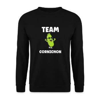 Humour Cornichon - Sweat-shirt Unisexe - noir - Devant - Alina (178cm) & Michal (187cm)