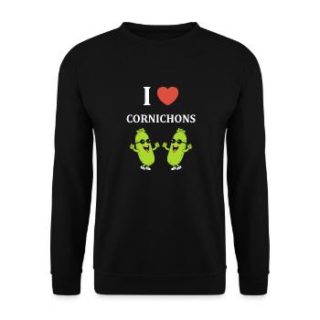 Humour Cornichon - Sweat-shirt Unisexe - noir - Devant - Alina (178cm) & Michal (187cm)