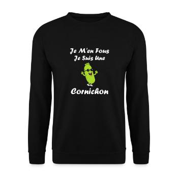 Humour Cornichon - Sweat-shirt Unisexe - noir - Devant - Alina (178cm) & Michal (187cm)