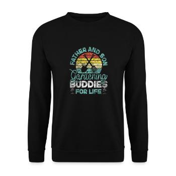 Amoureux des plantes jardinage papa fils - Sweat-shirt Unisexe - noir - Devant - Alina (178cm) & Michal (187cm)