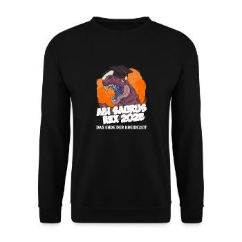 Abitur ABI SAURUS REX 2025 Abitur Lustiges - Unisex Pullover - Schwarz - Vorne - Alina (178cm) & Michal (187cm)