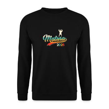 MATURA ABSCHLUSS 2025 Maturanten Lustiges - Unisex Pullover - Schwarz - Vorne - Alina (178cm) & Michal (187cm)