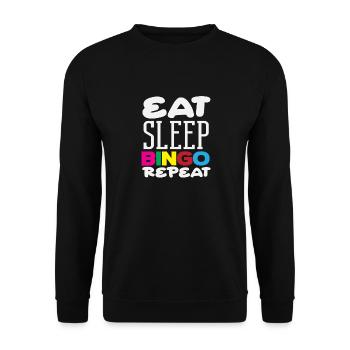 Bingo Nourriture Sommeil Bingo Joueur répété - Sweat-shirt Unisexe - noir - Devant - Alina (178cm) & Michal (187cm)